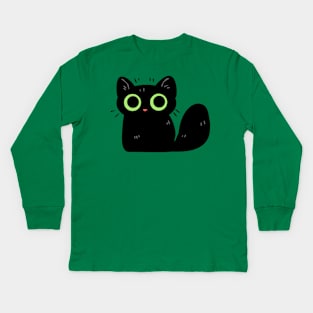 Cute Lil Black Cat Kids Long Sleeve T-Shirt